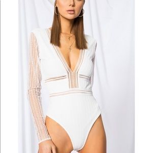 Superdown • White Bodysuit With Open Back